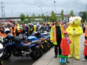 Pudsey Bear weighs up the new BMW